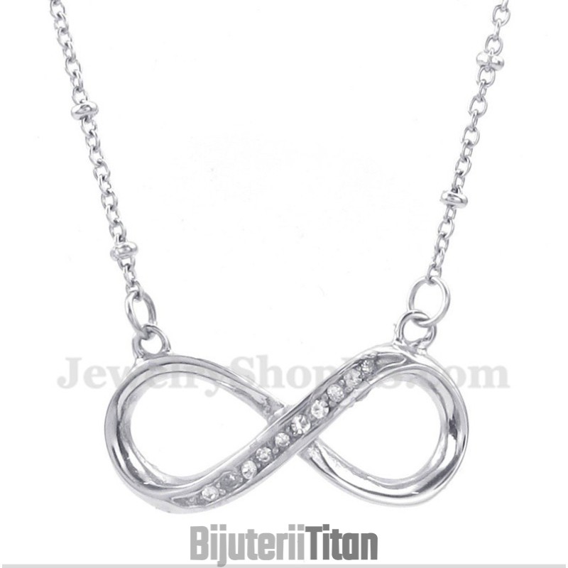 Colier Bărbătesc Din Titan Cu Diamant Și Simbolul Infinitului