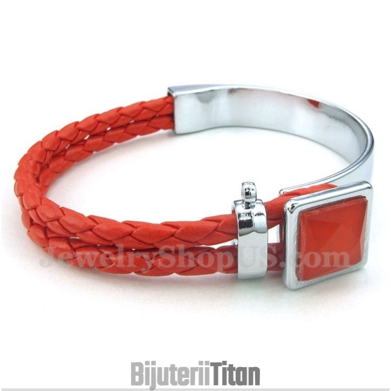 Brățară Din Piele Și Titan Pentru Bărbați Brățară Din Piele Și Titan Pentru Bărbați