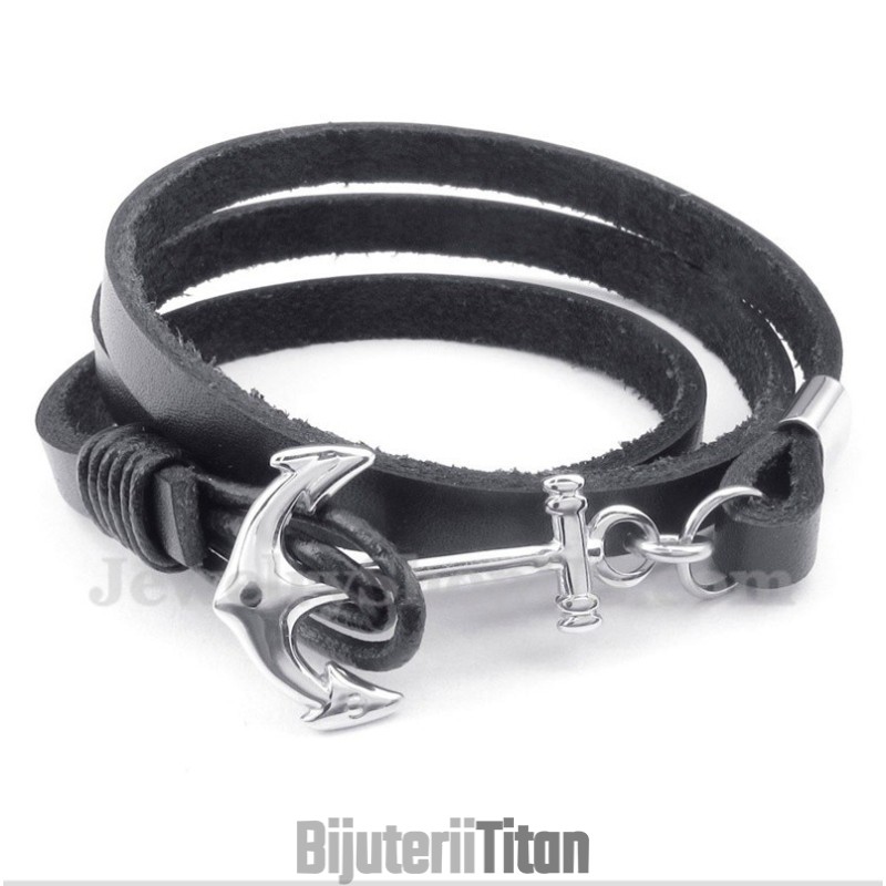 Brățară Din Piele Și Titan Pentru Bărbați Brățară Din Piele Și Titan Pentru Bărbați