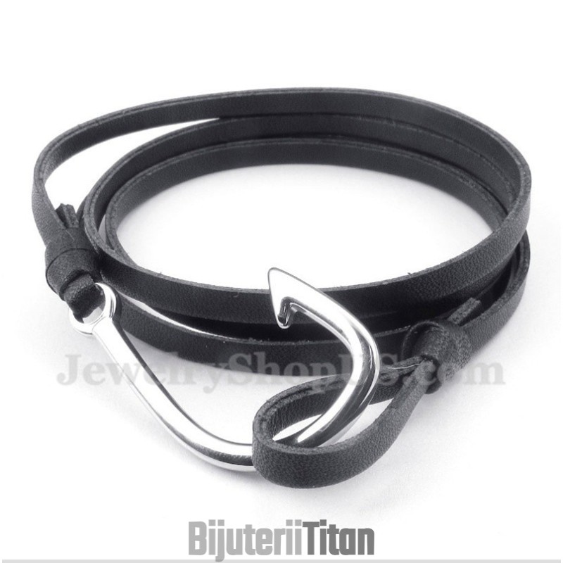 Brățară Din Piele Și Titan Pentru Bărbați