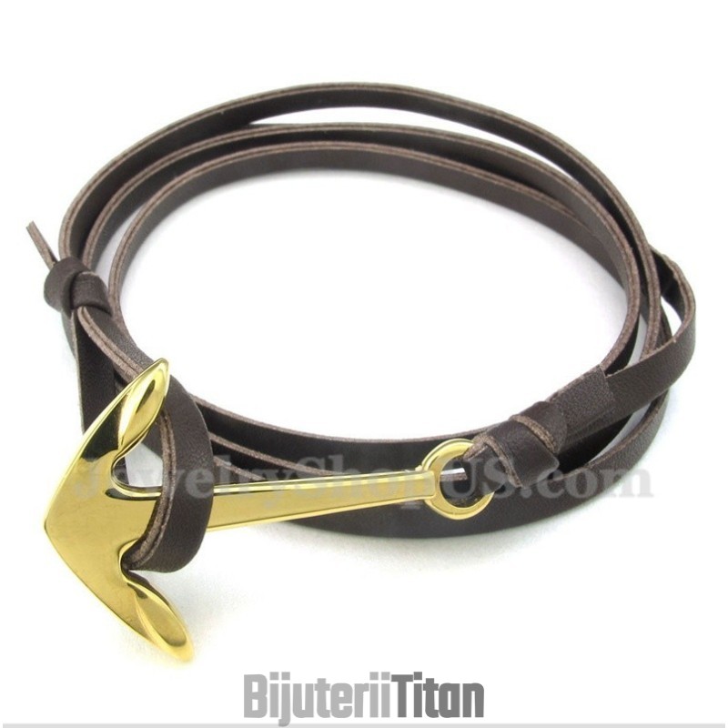 Brățară Din Piele Și Titan Pentru Bărbați