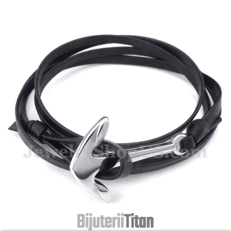 Brățară Din Piele Și Titan Pentru Bărbați