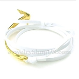 Brățară Bărbătească Din Piele Cu Ancoră Din Titan