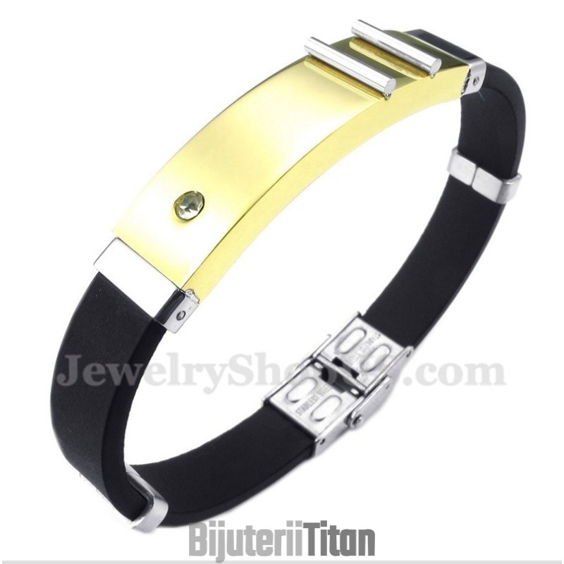 Brățară Bărbătească Din Titan Și Cauciuc