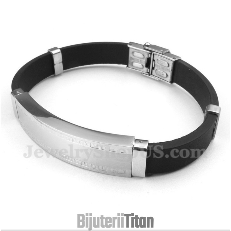 Brățară Bărbătească Din Titan Și Cauciuc Brățară Bărbătească Din Titan Și Cauciuc