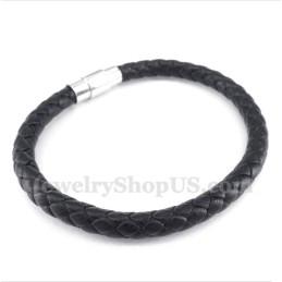 Brățară Bărbătească Din Piele Neagră