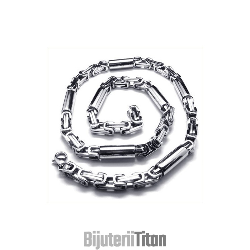 Colier Cilindric Din Titan Și Argint De 21,9 Inci