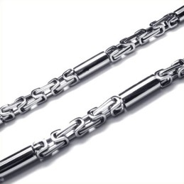 Colier Cilindric Din Titan Și Argint De 21,9 Inci