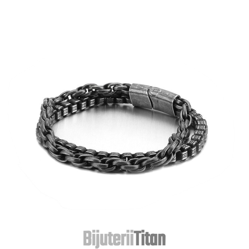 Brățară Bărbătească Cool Din Titan Cu Strat Dublu