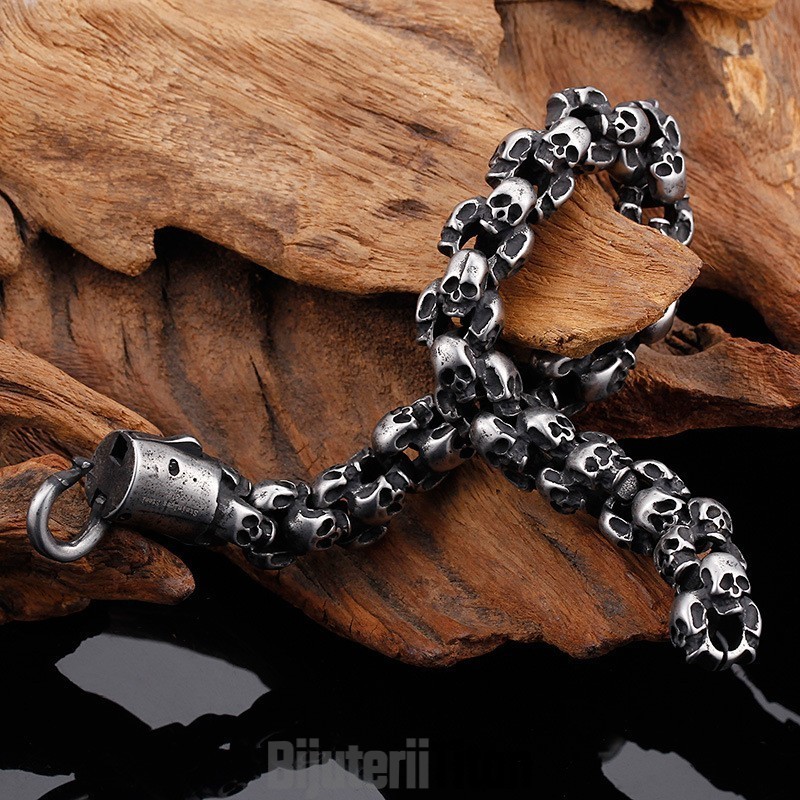 Brățară De Craniu Din Titan La Modă Pentru Bărbați Brățară De Craniu Din Titan La Modă Pentru Bărbați