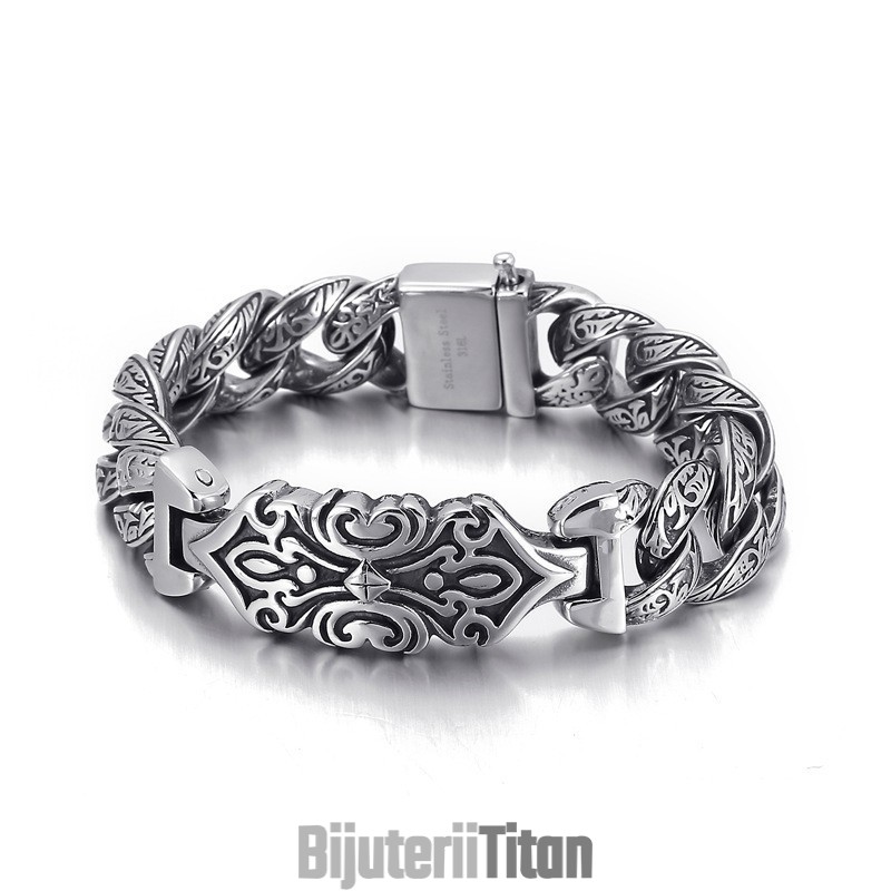 Brățară Bărbătească Din Titan Cu Model Vintage, Cruce
