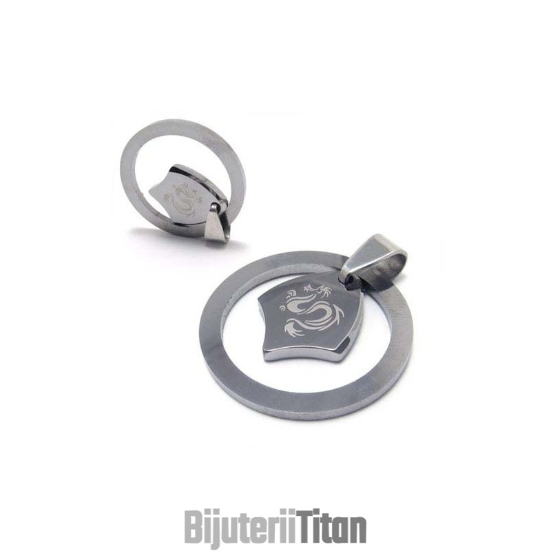 Pandantiv Din Tungsten Cu Cerc De Dragon În Stil Nou (Lanț Gratuit) Pandantiv Din Tungsten Cu Cerc De Dragon În Stil Nou (Lanț Gratuit)