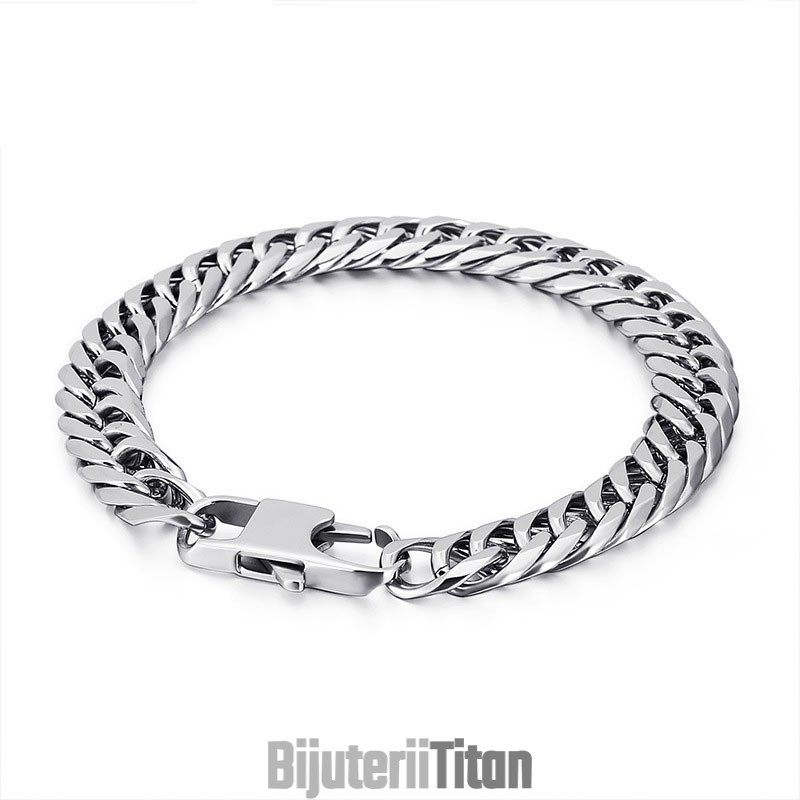 Brățară Tide Accessories Fashion Titan Pentru Bărbați Cu Lanț De Vertebre, Cataramă Pătrată Brățară Tide Accessories Fashion Titan Pentru Bărbați Cu Lanț De Vertebre, Cataramă Pătrată