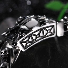 Brățară Retro Cool Cu Craniu Pentru Bărbați, Din Titan, Rock Chic, Cu Cap De Fantomă, Accesorii Pentru Bărbați Tide