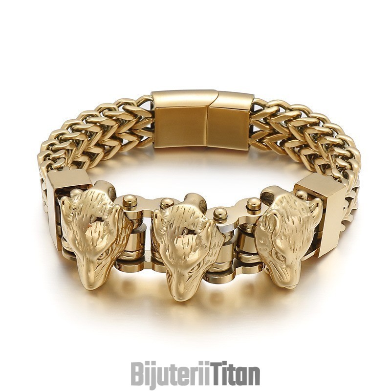 Brățară Din Titan Pentru Bărbați Wolf Head