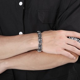 Brățări Masculine Cu Craniu Din Dantelă, Bijuterii Vintage La Modă Și Elegante, Model Vânt