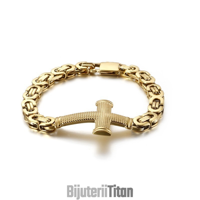 Brățară Populară Pentru Bărbați Din Titan Cu Lanț Încrucișat La Modă, Populară La Modă, De Stradă Brățară Populară Pentru Bărbați Din Titan Cu Lanț Încrucișat La Modă, Populară La Modă, De Stradă