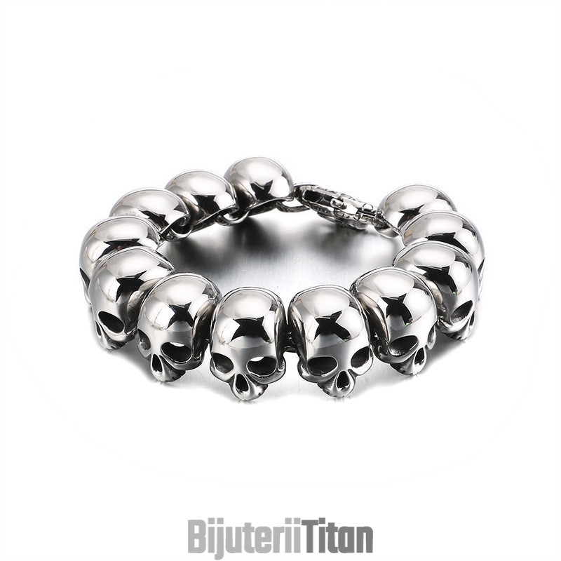 Brățară Cool Din Titan Cu Craniu Pentru Bărbați Brățară Cool Din Titan Cu Craniu Pentru Bărbați