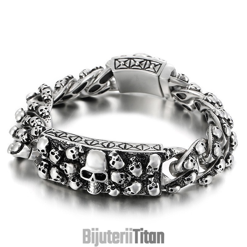 Brățară Vintage Cool Rock Craniu Titan Pentru Bărbați