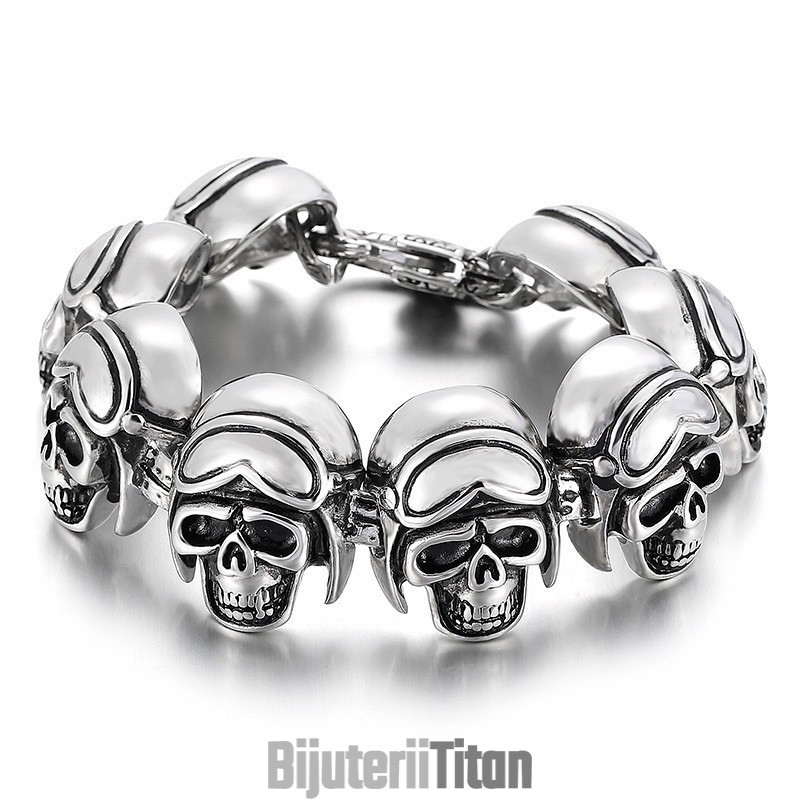 Brățară Vintage Cool Rock Craniu Titan Pentru Bărbați