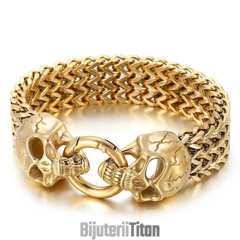 Brățară Hipster Din Titan Cu Craniu, Stil Chic