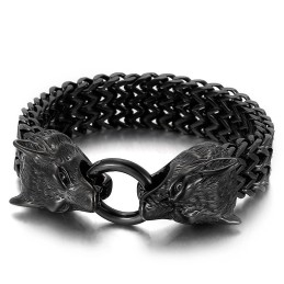 Brățară Elegantă Și Modernă Din Titan Cu Cap De Lup