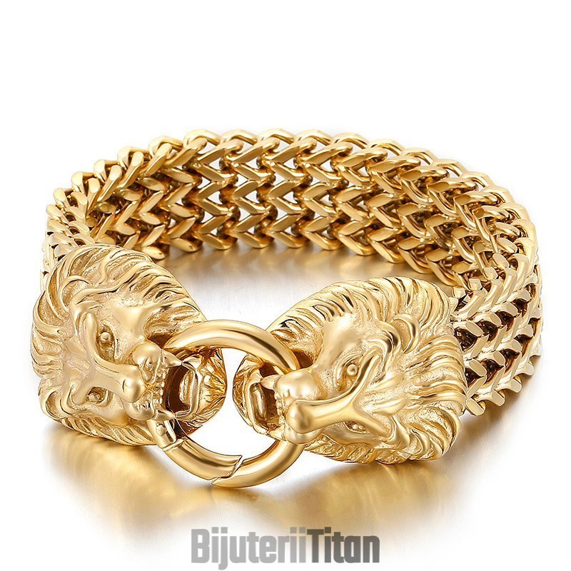 Brățară Elegantă Și Modernă Din Titan Cu Cap De Leu Brățară Elegantă Și Modernă Din Titan Cu Cap De Leu