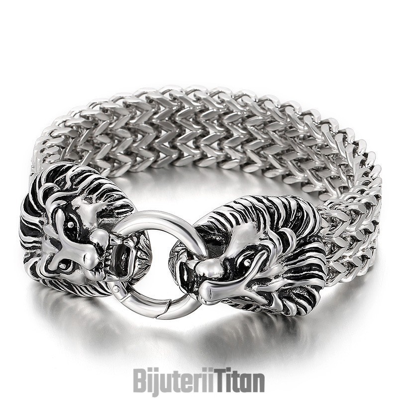 Brățară Elegantă Și Modernă Din Titan Cu Cap De Leu Brățară Elegantă Și Modernă Din Titan Cu Cap De Leu