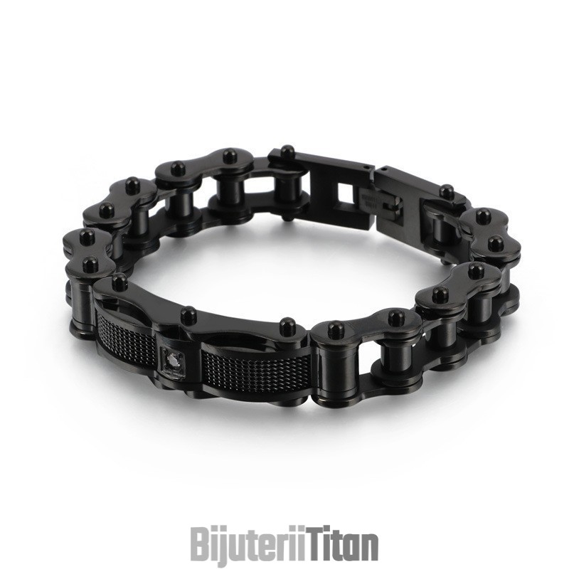 Brățară Bărbătească Din Titan Cu Lanț Rock Biker Și Diamant Brățară Bărbătească Din Titan Cu Lanț Rock Biker Și Diamant