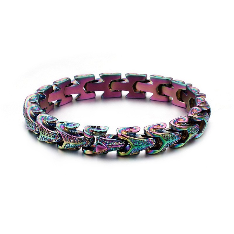 Brățară Vintage Din Titan, Placată Cu Argint, Pentru Bărbați, Cu Solzi De Dragon, Cool, Cu Chilă