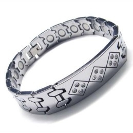 Brățară Bărbătească Din Carbură De Tungsten, Lățime 12 Mm, Cu Diamante