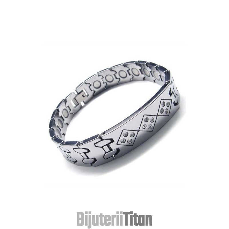 Brățară Bărbătească Din Carbură De Tungsten, Lățime 12 Mm, Cu Diamante