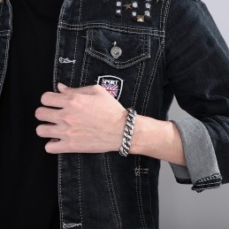 Brățară Elegantă Din Titan Lustruit La Modă Pentru Bărbați
