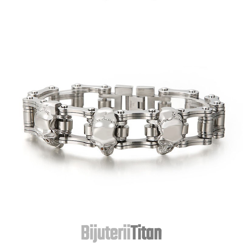 Brățară Din Titan Pentru Bărbați Cool Skull Cycling Brățară Din Titan Pentru Bărbați Cool Skull Cycling