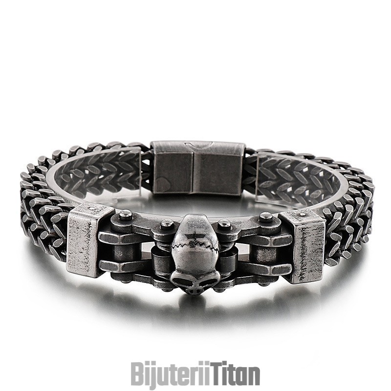 Brățară Din Titan Pentru Bărbați, Cu Craniu, Stil Hip-Hop Cool Brățară Din Titan Pentru Bărbați, Cu Craniu, Stil Hip-Hop Cool