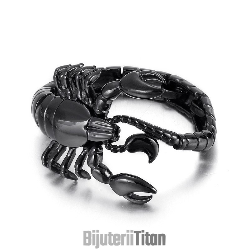 Brățară Cool Din Titan Cu Scorpion Negru Pentru Bărbați Brățară Cool Din Titan Cu Scorpion Negru Pentru Bărbați