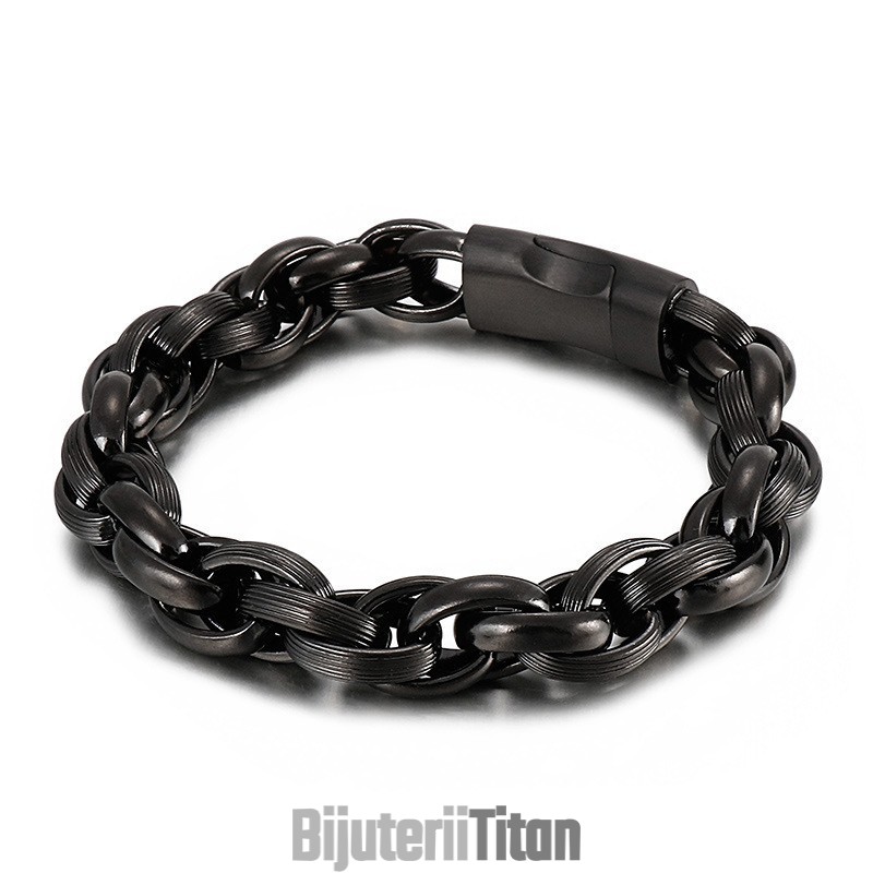 Brățară Cu Lanț O-Ring Din Titan, Simplă, Cu Inel Dublu În Vid Brățară Cu Lanț O-Ring Din Titan, Simplă, Cu Inel Dublu În Vid