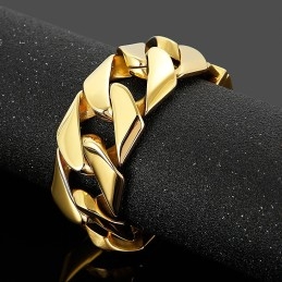 Brățară Hip-Hop Din Titan, La Modă, Aurie, 31 Mm, Lățime