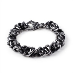 Brățară Bărbătească Alternative Chic, Brățară Cool Cu Craniu Din Titan