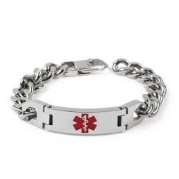 Versiune A Brățării Bărbătești Cu Logo Medical Roșu De La Marca Fashion Bend, Bijuterii Din Titan