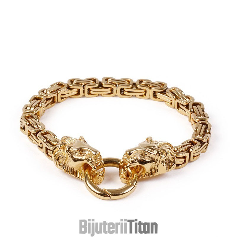 Brățară Cross Border Pentru Bărbați Cu Lanț Imperial Și Leu