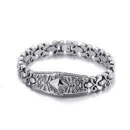 Brățară Din Titan În Formă De Diamant A Mărcii Fashion Flower Bay Pentru Bărbați