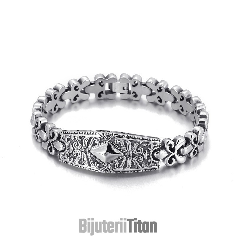 Brățară Din Titan În Formă De Diamant A Mărcii Fashion Flower Bay Pentru Bărbați Brățară Din Titan În Formă De Diamant A Mărcii Fashion Flower Bay Pentru Bărbați