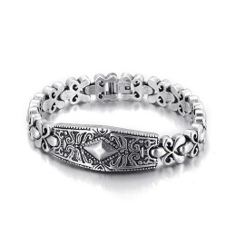 Brățară Din Titan În Formă De Diamant A Mărcii Fashion Flower Bay Pentru Bărbați