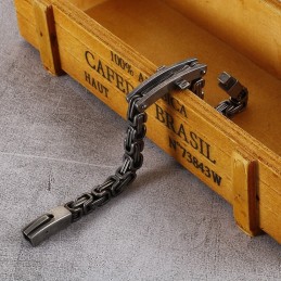 Brățară Din Titan Cu Cruce Curbată Tip Spate Pentru Bărbați