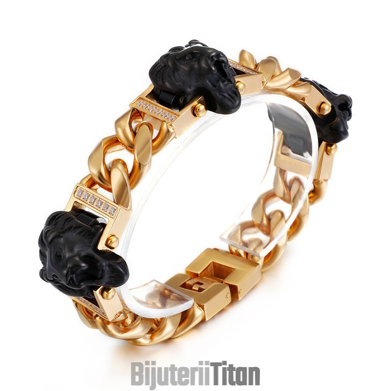 Brățară Cu Cap De Leu, Brățară, Brățară Hiphop, Dans Stradal, Bijuterii Din Titan Pentru Bărbați Brățară Cu Cap De Leu, Brățară, Brățară Hiphop, Dans Stradal, Bijuterii Din Titan Pentru Bărbați