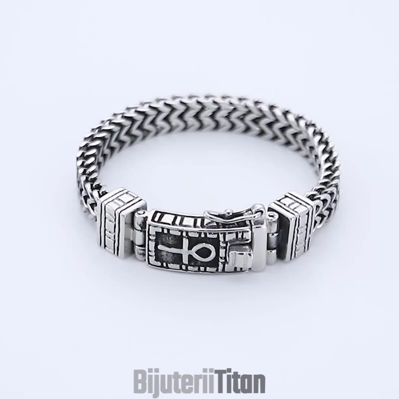 Brățară Cu Lanț Dublu Pentru Bărbați, Bijuterii Hip-Hop, Accesorii Elegante Din Titan Brățară Cu Lanț Dublu Pentru Bărbați, Bijuterii Hip-Hop, Accesorii Elegante Din Titan