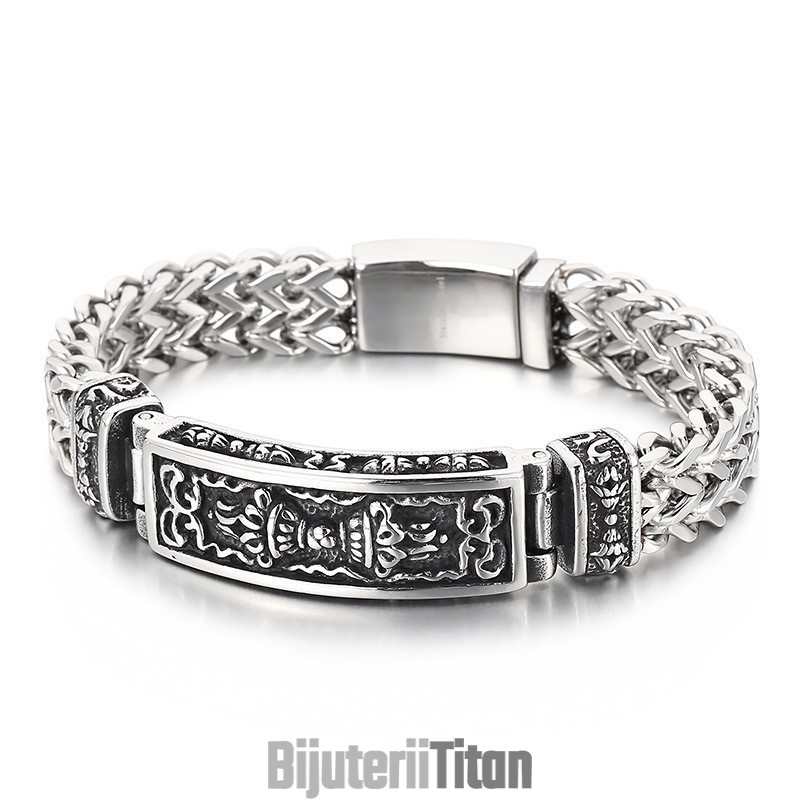 Brățară Bărbătească Din Titan Cu Model Curbat, Model La Modă Brățară Bărbătească Din Titan Cu Model Curbat, Model La Modă