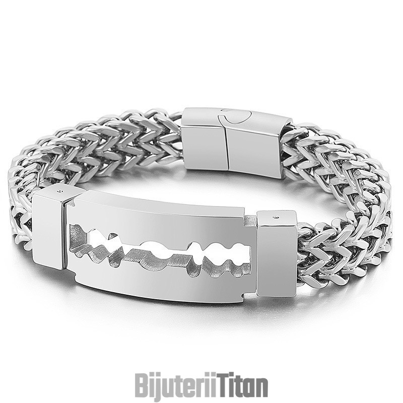 Brățară Din Titan Placată În Vid Blade Curved Brand Pentru Bărbați Brățară Din Titan Placată În Vid Blade Curved Brand Pentru Bărbați
