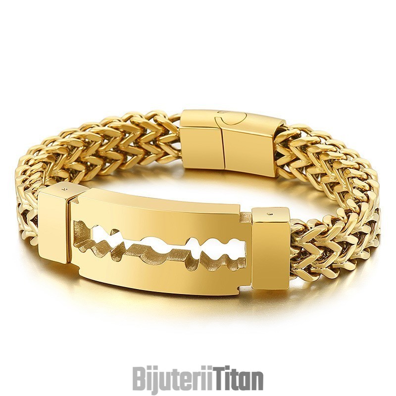 Brățară Din Titan Placată Cu Vid Blade Bend Pentru Bărbați Brățară Din Titan Placată Cu Vid Blade Bend Pentru Bărbați
